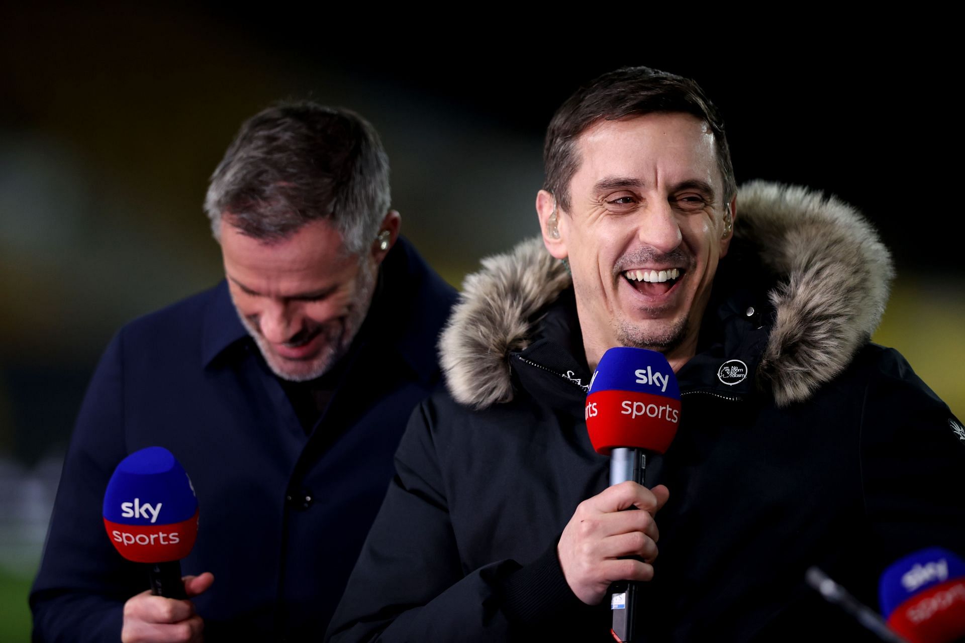 Neville (right) mocked Jurgen Klopp's side's defeat to Bournemouth.